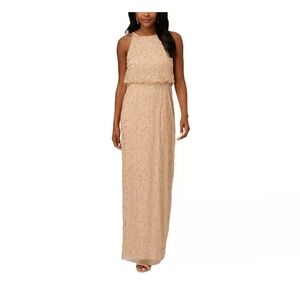 Papell Studio NWT Dress Size 6 Tan/Gold Formal Sleeveless